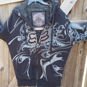 FOX  Mens Zip Fleece Sasquatch Hoodie Black/Sivler